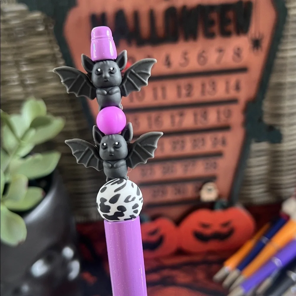 Purple Bat Pen with Black and White Accents